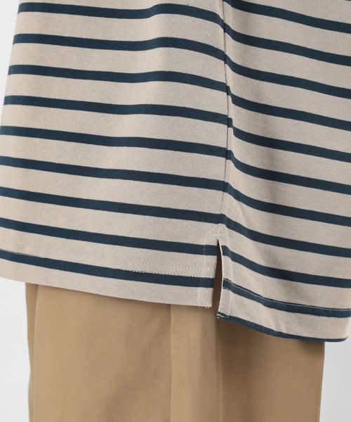 make a ray!（メイク ア レイ！）の「ビッグシルエット バスクボーダー クルーネック カットソー（Tシャツ/カットソー・メンズ・ベージュ/ブルー/オフホワイト・M/L）」の8枚目の写真