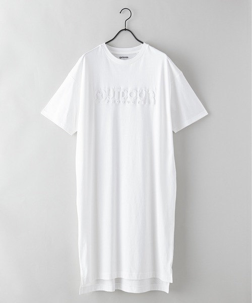 セール Outdoor Products エンボスブランドロゴワンピース ロング丈 サイドスリット 5分袖 ワンピース Outdoor Products アウトドアプロダクツ のファッション通販 Zozotown