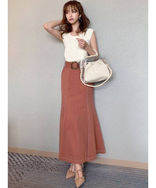 RESEXXY(リゼクシー)の「ウッド調チェーンクリアバッグ(ショルダーバッグ・レディース・ブラウン/ベージュ・FREE)」の3枚目の写真