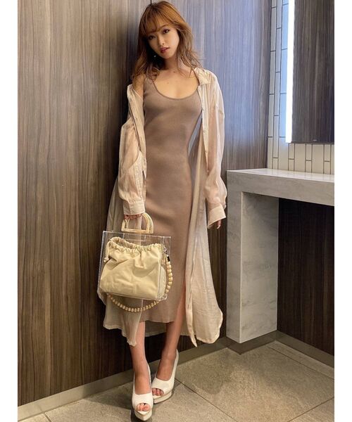 RESEXXY(リゼクシー)の「ウッド調チェーンクリアバッグ(ショルダーバッグ・レディース・ブラウン/ベージュ・FREE)」の10枚目の写真