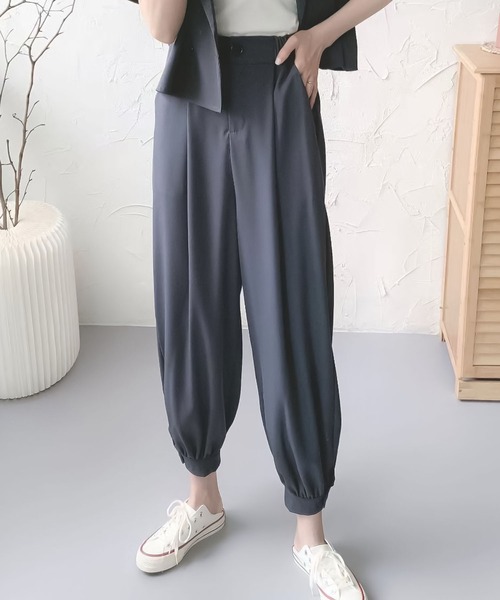 Doula Doula（ドゥーラドゥーラ）の「半袖ジャケット＋裾リブパンツセットアップ（セットアップ・レディース・ブラック/ダークグレー/モカ・FREE）」の11枚目の写真