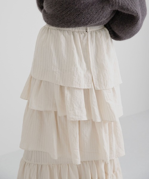 LAATO(ラート)の「FRILL GIRLY SKIRT(スカート・レディース・ブラック/オフホワイト・FREE)」の17枚目の写真