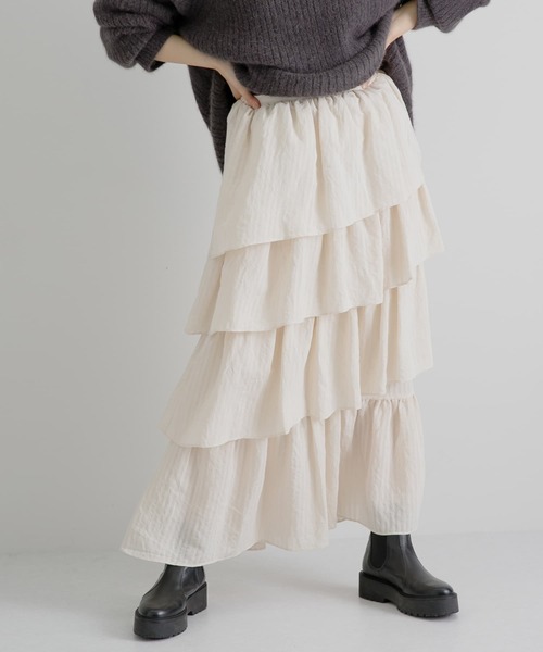 LAATO(ラート)の「FRILL GIRLY SKIRT(スカート・レディース・ブラック/オフホワイト・FREE)」の15枚目の写真