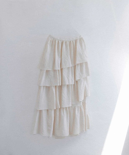 LAATO(ラート)の「FRILL GIRLY SKIRT(スカート・レディース・ブラック/オフホワイト・FREE)」の12枚目の写真