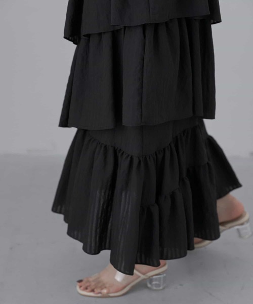 LAATO(ラート)の「FRILL GIRLY SKIRT(スカート・レディース・ブラック/オフホワイト・FREE)」の16枚目の写真