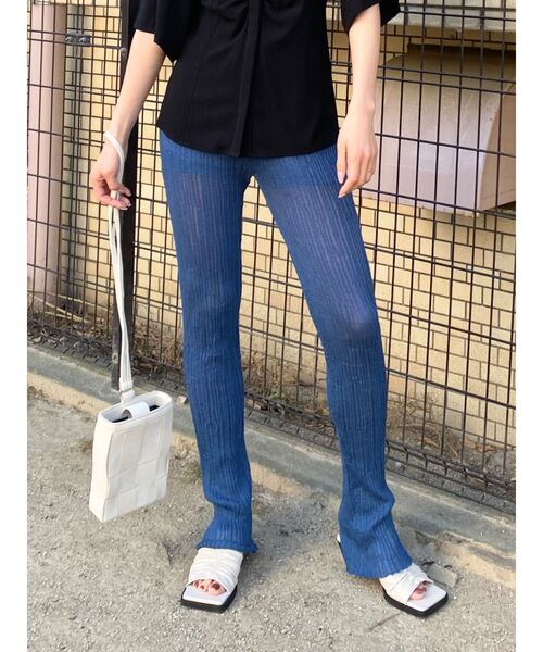 EMODA（エモダ）の「リンクルニットパンツ（その他パンツ・レディース・ブラック/オレンジ/ブルー・FREE）」の3枚目の写真