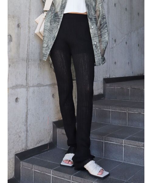 EMODA（エモダ）の「リンクルニットパンツ（その他パンツ・レディース・ブラック/オレンジ/ブルー・FREE）」の2枚目の写真