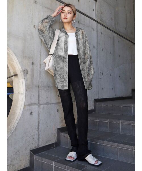 EMODA（エモダ）の「リンクルニットパンツ（その他パンツ・レディース・ブラック/オレンジ/ブルー・FREE）」の6枚目の写真