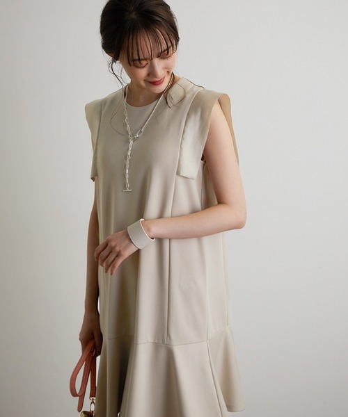 vis-`a-vis(ビサビ)の「【WEB限定】異素材カットミニワンピース(ワンピース・レディース・ブラック/ベージュ系その他/オリーブ・FREE)」の18枚目の写真
