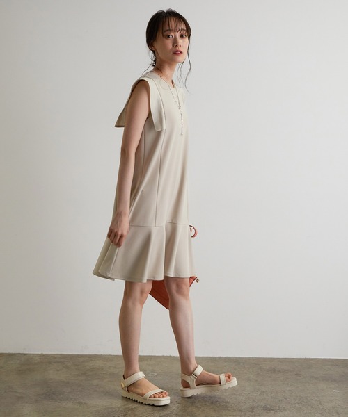 vis-`a-vis(ビサビ)の「【WEB限定】異素材カットミニワンピース(ワンピース・レディース・ブラック/ベージュ系その他/オリーブ・FREE)」の21枚目の写真