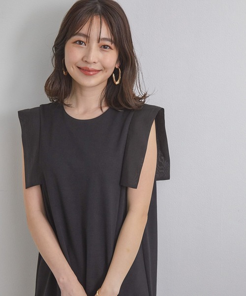 vis-`a-vis(ビサビ)の「【WEB限定】異素材カットミニワンピース(ワンピース・レディース・ブラック/ベージュ系その他/オリーブ・FREE)」の8枚目の写真