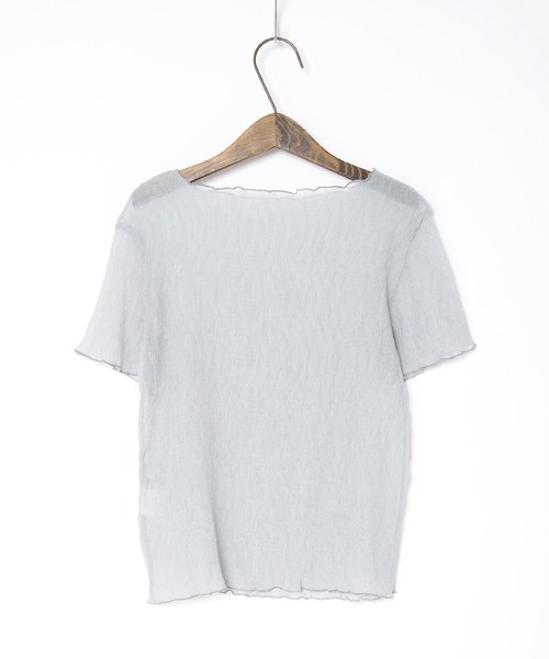 Crisp yours（クリスプユアーズ）の「【WEB限定】クレープシアーブラウス（シャツ/ブラウス・レディース・ブラック/ブルー/アイボリー/ピンクベージュ・FREE）」の5枚目の写真