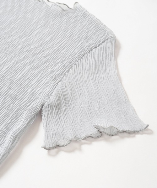 Crisp yours（クリスプユアーズ）の「【WEB限定】クレープシアーブラウス（シャツ/ブラウス・レディース・ブラック/ブルー/アイボリー/ピンクベージュ・FREE）」の9枚目の写真