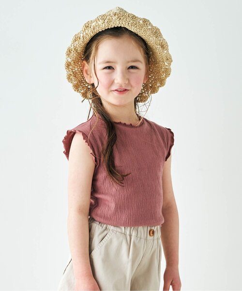 apres les cours（アプレレクール）の「/ノースリーブTシャツ（Tシャツ/カットソー・キッズ・ダークグリーン/チャコール/アイボリー/マスタード/ピンク・90/80/100/110/120/130/140）」の5枚目の写真