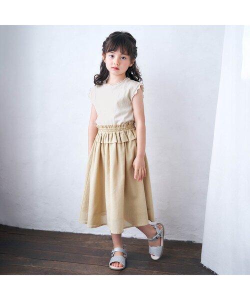 apres les cours（アプレレクール）の「/ノースリーブTシャツ（Tシャツ/カットソー・キッズ・ダークグリーン/チャコール/アイボリー/マスタード/ピンク・90/80/100/110/120/130/140）」の6枚目の写真