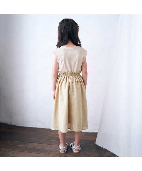 apres les cours（アプレレクール）の「/ノースリーブTシャツ（Tシャツ/カットソー・キッズ・ダークグリーン/チャコール/アイボリー/マスタード/ピンク・90/80/100/110/120/130/140）」の7枚目の写真