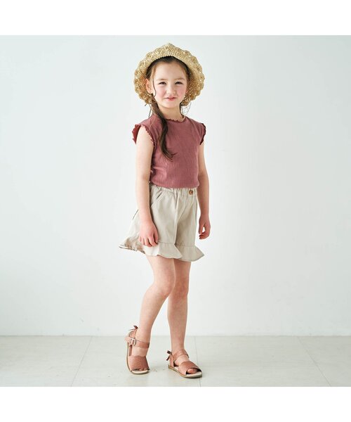 apres les cours（アプレレクール）の「/ノースリーブTシャツ（Tシャツ/カットソー・キッズ・ダークグリーン/チャコール/アイボリー/マスタード/ピンク・90/80/100/110/120/130/140）」の8枚目の写真