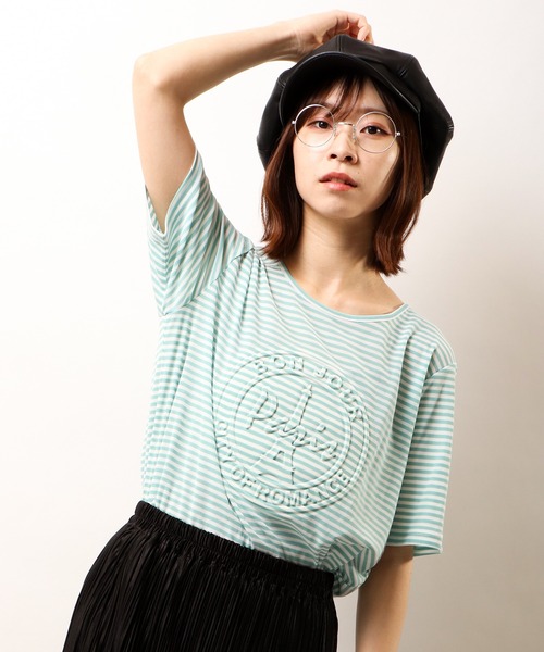 FUNALIVE(ファンアライブ)の「【je crois soi】型押しカットソー(Tシャツ/カットソー・レディース・ブラック/ベージュ/パープル/グレー/ブルー/グリーン/オレンジ/オフホワイト/グレー系その他/ピンク/イエロー/サーモンピンク・FREE)」の7枚目の写真