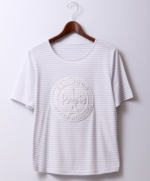 FUNALIVE(ファンアライブ)の「【je crois soi】型押しカットソー(Tシャツ/カットソー・レディース・ブラック/ベージュ/パープル/グレー/ブルー/グリーン/オレンジ/オフホワイト/グレー系その他/ピンク/イエロー/サーモンピンク・FREE)」の21枚目の写真