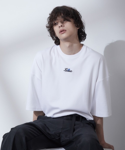 Loose/ルース（ルース）の「スムースコットン ローズロゴ ビッグT（Tシャツ/カットソー・メンズ・ホワイト/ブラック/ブルーグレー・S/M/L）」の18枚目の写真