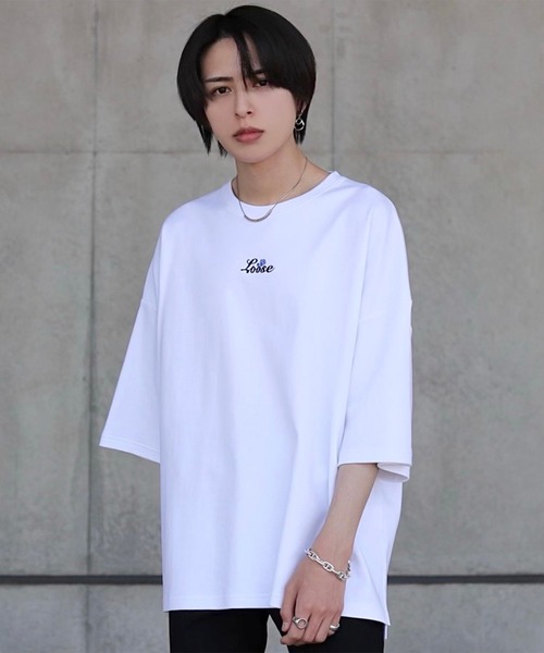 Loose/ルース（ルース）の「スムースコットン ローズロゴ ビッグT（Tシャツ/カットソー・メンズ・ホワイト/ブラック/ブルーグレー・S/M/L）」の15枚目の写真