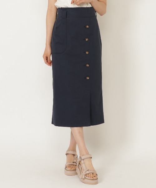 WILLSELECTION（ウィルセレクション）の「ベルト付ツイルタイトスカート（スカート・レディース・ネイビー/ベージュ・MEDIUM/SMALL）」の4枚目の写真