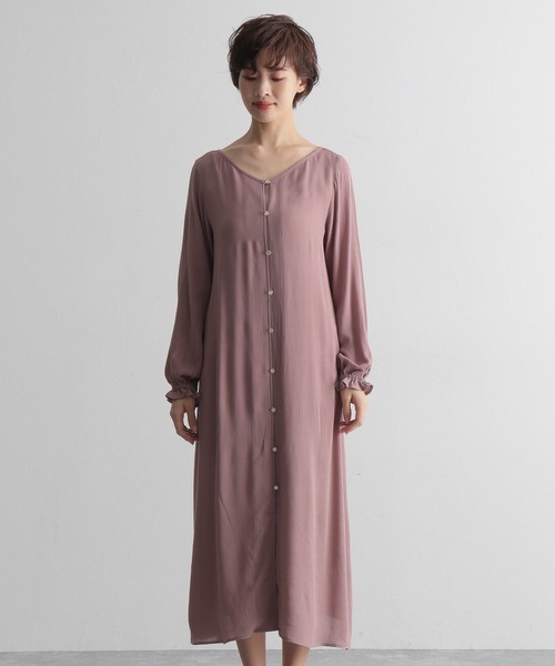 BAYFLOW(ベイフロー)の「【MW SUNRISE(エムダブリューサンライズ)】クレープワンピース(ワンピース・レディース・ピンク/ライトグレー・FREE)」の8枚目の写真