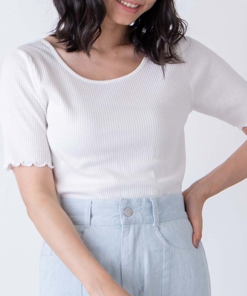 WEGO（ウィゴー）の「WEGO/2WAYメロウリブT（Tシャツ/カットソー・レディース・サックスブルー/ホワイト/ブラック/ライトブラウン・FREE）」の17枚目の写真