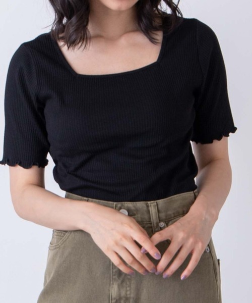 WEGO（ウィゴー）の「WEGO/2WAYメロウリブT（Tシャツ/カットソー・レディース・サックスブルー/ホワイト/ブラック/ライトブラウン・FREE）」の18枚目の写真