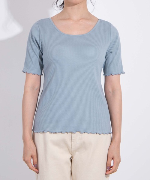 WEGO（ウィゴー）の「WEGO/2WAYメロウリブT（Tシャツ/カットソー・レディース・サックスブルー/ホワイト/ブラック/ライトブラウン・FREE）」の20枚目の写真