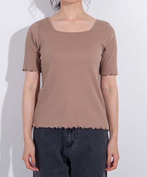 WEGO（ウィゴー）の「WEGO/2WAYメロウリブT（Tシャツ/カットソー・レディース・サックスブルー/ホワイト/ブラック/ライトブラウン・FREE）」の21枚目の写真