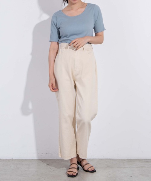 WEGO（ウィゴー）の「WEGO/2WAYメロウリブT（Tシャツ/カットソー・レディース・サックスブルー/ホワイト/ブラック/ライトブラウン・FREE）」の14枚目の写真