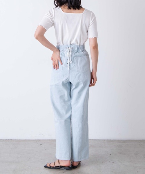 WEGO（ウィゴー）の「WEGO/2WAYメロウリブT（Tシャツ/カットソー・レディース・サックスブルー/ホワイト/ブラック/ライトブラウン・FREE）」の6枚目の写真