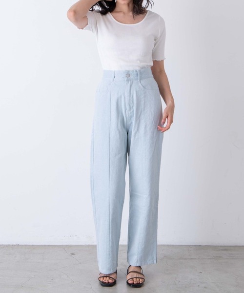 WEGO（ウィゴー）の「WEGO/2WAYメロウリブT（Tシャツ/カットソー・レディース・サックスブルー/ホワイト/ブラック/ライトブラウン・FREE）」の7枚目の写真