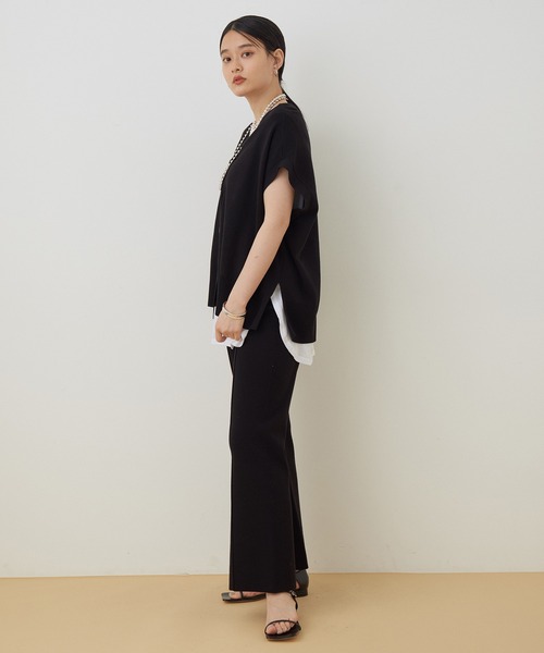 ADAM ET ROPE'(アダムエロペ)の「【セットアップ対応】<SETアイテム>クールUVニットジレセット(Tシャツ/カットソー・レディース・ブラック/クリーム・FREE)」の4枚目の写真