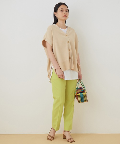 ADAM ET ROPE'(アダムエロペ)の「【セットアップ対応】<SETアイテム>クールUVニットジレセット(Tシャツ/カットソー・レディース・ブラック/クリーム・FREE)」の5枚目の写真