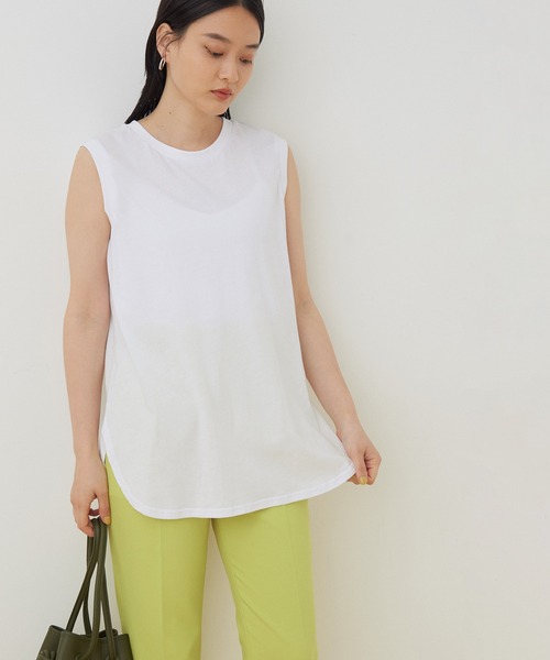 ADAM ET ROPE'(アダムエロペ)の「【セットアップ対応】<SETアイテム>クールUVニットジレセット(Tシャツ/カットソー・レディース・ブラック/クリーム・FREE)」の6枚目の写真