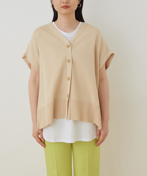 ADAM ET ROPE'(アダムエロペ)の「【セットアップ対応】<SETアイテム>クールUVニットジレセット(Tシャツ/カットソー・レディース・ブラック/クリーム・FREE)」の7枚目の写真