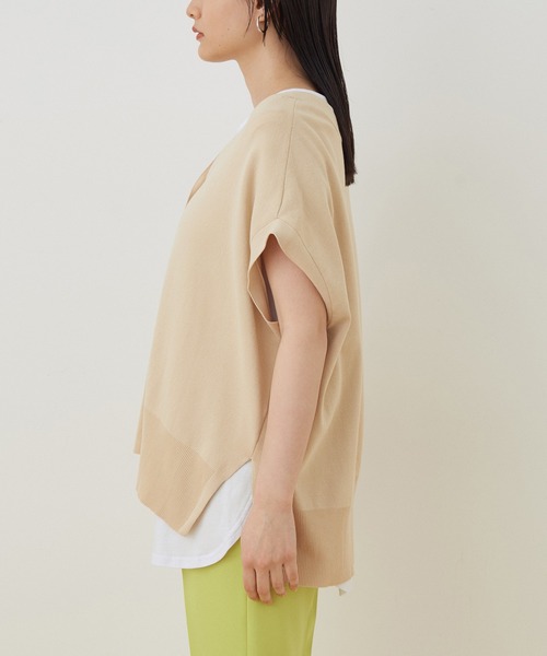 ADAM ET ROPE'(アダムエロペ)の「【セットアップ対応】<SETアイテム>クールUVニットジレセット(Tシャツ/カットソー・レディース・ブラック/クリーム・FREE)」の8枚目の写真