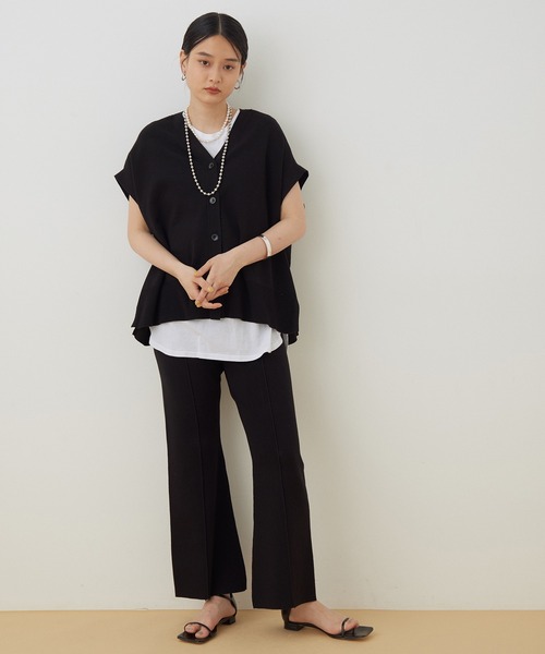 ADAM ET ROPE'(アダムエロペ)の「【セットアップ対応】<SETアイテム>クールUVニットジレセット(Tシャツ/カットソー・レディース・ブラック/クリーム・FREE)」の15枚目の写真