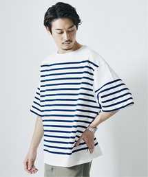 JOURNAL STANDARD（ジャーナルスタンダード）の「NAVAL BORDER ワイドシルエット Tシャツ（Tシャツ/カットソー・メンズ）」
