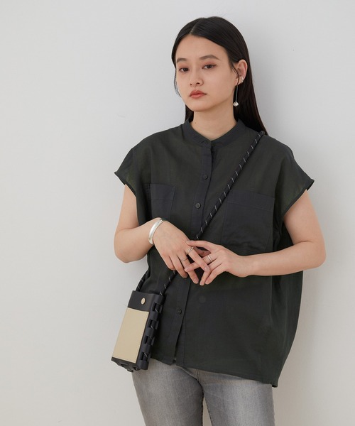 ADAM ET ROPE'(アダムエロペ)の「【アウトレット店舗・WEB限定】コクーンバンドカラーシャツ(シャツ/ブラウス・レディース・ホワイト/チャコールグレー/ミント・FREE)」の3枚目の写真