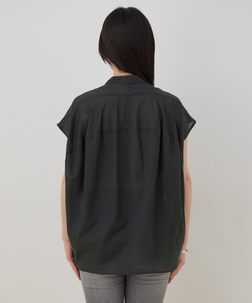 ADAM ET ROPE'(アダムエロペ)の「【アウトレット店舗・WEB限定】コクーンバンドカラーシャツ(シャツ/ブラウス・レディース・ホワイト/チャコールグレー/ミント・FREE)」の9枚目の写真