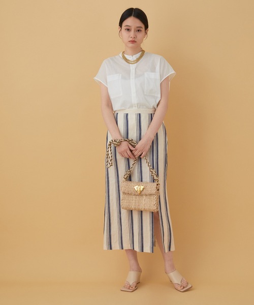 ADAM ET ROPE'(アダムエロペ)の「【アウトレット店舗・WEB限定】コクーンバンドカラーシャツ(シャツ/ブラウス・レディース・ホワイト/チャコールグレー/ミント・FREE)」の14枚目の写真