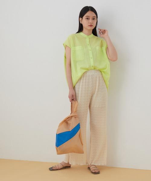 ADAM ET ROPE'(アダムエロペ)の「【アウトレット店舗・WEB限定】コクーンバンドカラーシャツ(シャツ/ブラウス・レディース・ホワイト/チャコールグレー/ミント・FREE)」の16枚目の写真