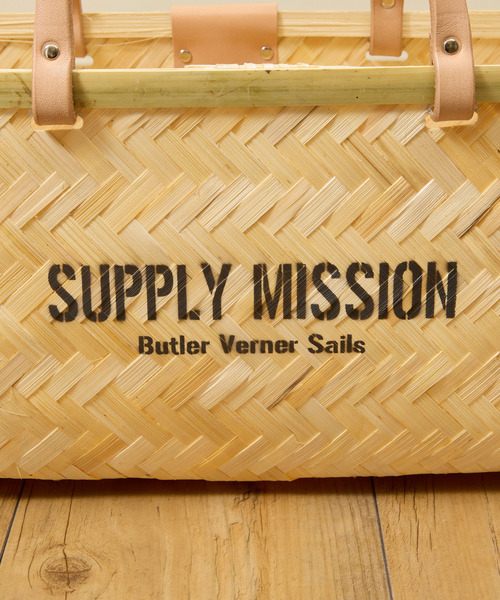 Butler Verner Sails(バトラーヴァーナーセイルス)の「Butler Verner Sails バトラーバーナーセイルズ / バンブー×本革マーケットバスケットSサイズ カゴバッグ / VR-3006(トートバッグ・メンズ・ナチュラル・FREE)」の7枚目の写真