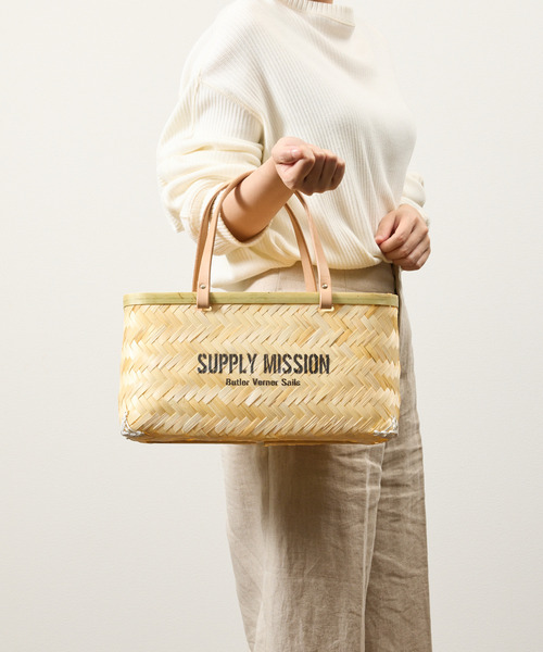 Butler Verner Sails(バトラーヴァーナーセイルス)の「Butler Verner Sails バトラーバーナーセイルズ / バンブー×本革マーケットバスケットSサイズ カゴバッグ / VR-3006(トートバッグ・メンズ・ナチュラル・FREE)」の17枚目の写真