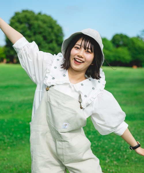 nemne store（ネンネストア）の「お花畑の刺繍衿ブラウス（シャツ/ブラウス・レディース・ベージュ/オフホワイト/ブルー/ミント・フリー）」の19枚目の写真