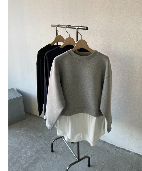 AIC.（エーアイシー）の「裾ドッキングプルオーバー（Tシャツ/カットソー・レディース・グレー/ブラック/ネイビー・FREE）」の3枚目の写真