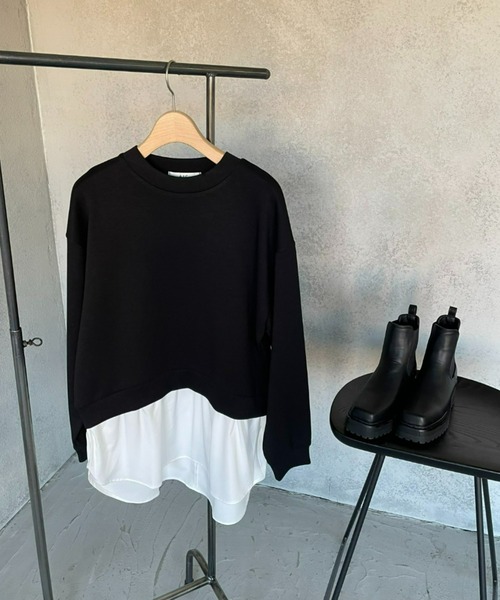 AIC.（エーアイシー）の「裾ドッキングプルオーバー（Tシャツ/カットソー・レディース・グレー/ブラック/ネイビー・FREE）」の2枚目の写真